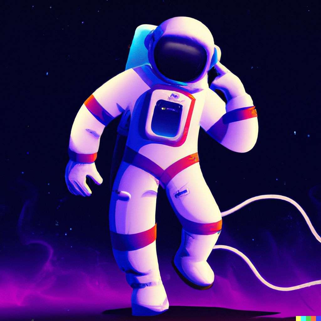 an astronaut, digital art, 2.5D style